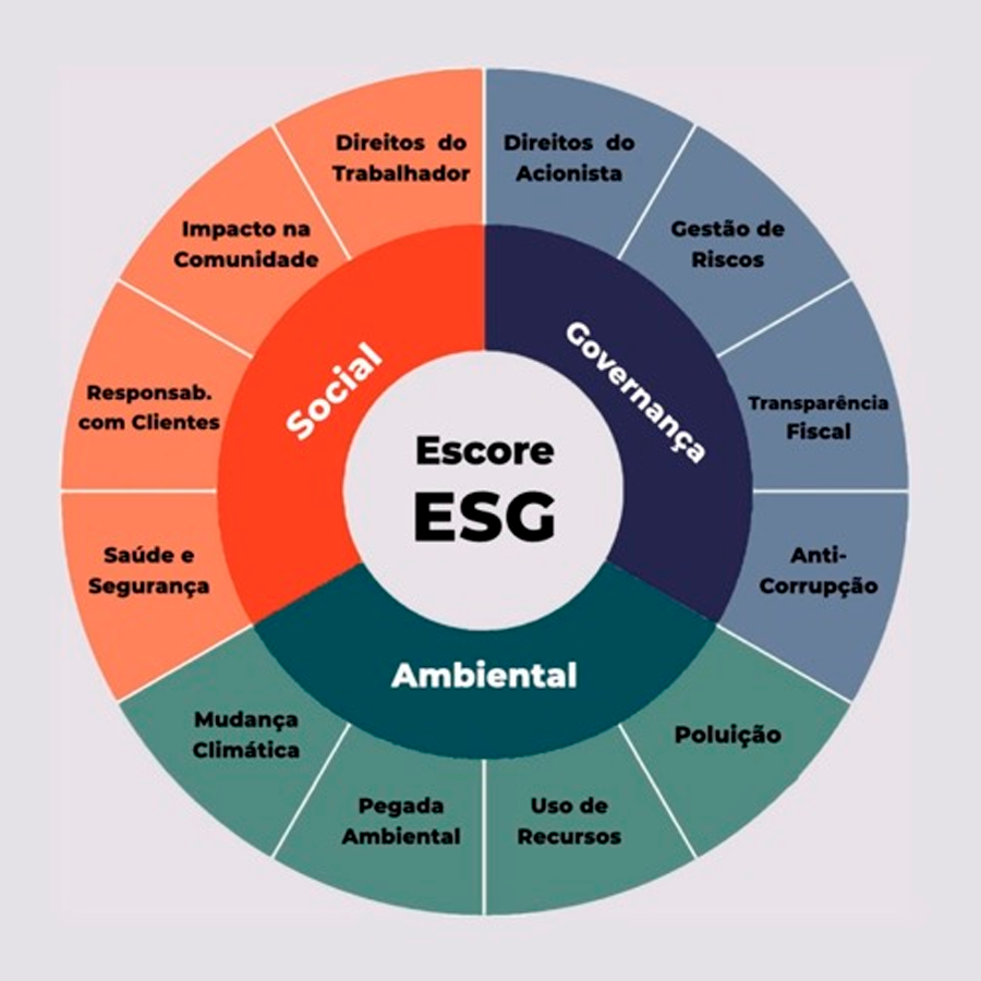 ráfico que ilustra os principais conceitos de ESG.