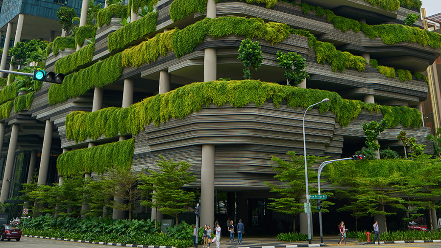 Fotografia de edifício verde em Cigapura