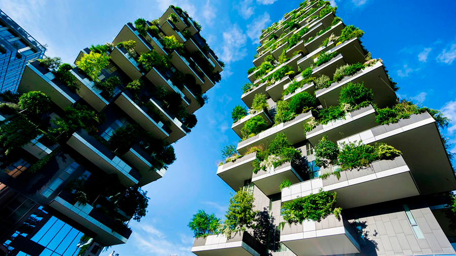 Fotografia de Forêt Blanche, prédio com floresta vertical, desenvolvido pelo arquiteto Stefano Boeri, em Paris.